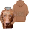 Erkek Hoodies Sweatshirts Hayvanlar Köpekler Weimaraner Mutlu 3d baskılı unisex kazak komik köpek kapüşonlu gündelik sokak eşofmanları