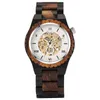 Zegarek na rękę punkowe drewno męskie zegarki mechaniczne zegarki mody szkieletowy man automatyczny regulowany drewniany opaska górna zegarowy