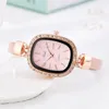 Montres-bracelets Top Marque Femmes Bracelet Montres Dames Mince Bracelet En Cuir Strass Montre-Bracelet Chiffres Arabes Cadran Quartz Horloge Cadeaux