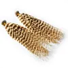 613カラーヒューマンヘアバンドル100gram Weft1 PCS Blonde Brazilian Kinky Curly Weave Shedding Tangle Fre