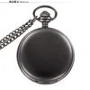 Montres de poche Mode Argent Bronze Noir Or Polonais Lisse Quartz Montre Bijoux Alliage Pendentif Avec Chaîne Collier Homme Femmes Gif300B