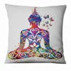 Almofada/travesseiro decorativo zen yoga arte pintura aquarela Passagem de travesseiros estampados decoração de almofadas decoração para sofá para sofá 45*45