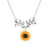 Anhänger Halsketten Zarte Sonnenblume Choker Halskette Für Frauen Kreative Nachahmung Perlen Schmuck Kleidung ZubehörAnhänger Gord22