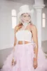 Юбки Sweet Blush Pink Puffy Tutu Bridal Ruffles Многоуровневые бальные платья Женские длинные фатиновые эластичные юбки со шлейфом