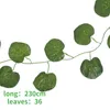 Decorative Flowers & Wreaths 240cm Leaf Vine Artificial Hanging Plants Liana Silk Fake Ivy Leaves For Wall Green Garland Decoration Home Dec