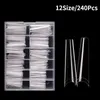 240 Pcs Unhas Falsas Extra Longas Pontas de Unhas XXL Bailarina Unhas Falsas Francesas Cristal Transparente Acrílico Prego Forma de Caixão Super Long Nail W4778751