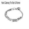 Link Bracelets Chain Stainless Steel Jewelry Ffashion Woman Charm Beads Bracelet Retro Square Simple Friends Gift For Birthday Length 17CM