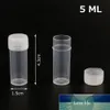 5pcs 5ml Plastic Test Tubes Vials Sample Container Powder Craft Screw Cap Bottles For Office School Chemistry Supplies