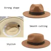 Fedora hoed vrouwen winterhoeden voor dames lintband heren hoed wijd run klassieker beige bruiloft kerk bowler capeau femme 220506