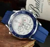 Relógios de moda de luxo para homens mecânicos relógios de pulso ome três olhos seis agulha função completa fita fita watchdesigner watch