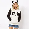 Women's Jackets Panda Hoodies Hippie Cute And Playful Print Fleece Black White Contrast Color Women's HoodiesWomen's