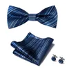 Bow Ties Factory Sale Högkvalitet Silk Tie Handkakor Pocket Squares Cufflink Set Paisley Orange Clothing Accessories Bow