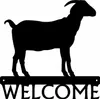 Horned Goat Farm Welcome Sign - Art mural en métal de 12 pouces de large