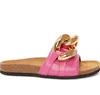 Коренастая золотая цепь украшена кожаные сандалии сандалии летом пляж сандалии женщины случайные тапочки комфортную ходьбу обувь EU35-42.Box