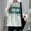 Cool Polyester Tshirt Streetwear Harajuku T-shirt ample Hommes Casual Style coréen Été Drôle Blanc High Street Homme Tops T-shirts pour hommes