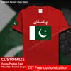 Pakistan ülke bayrağı tişört ücretsiz özel forma hayranları diy isim numarası marka pamuk tişörtleri gevşek gündelik spor tişörtleri 220616