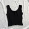 Laço preto tops para as mulheres roupas de colheita top camiseta bonito sexy branco bustier curto sólido sólido spandex trecho de malha tops 220316