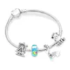 Nuevas pulseras de lujo de plata esterlina s925 Set DIY Beaded Airplane Star Heart Fit Original Pandora Pulsera Colgante Joyería de moda Regalo de las señoras con caja 16-21cm