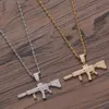 Pendant Necklaces European And American Hip Hop Jewelry Gun Personalized Punk Copper Inlaid Nightclub Rap NecklacePendant NecklacesPendant