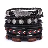 MEN BRACELETS VINTAGE Meerlagige leer vlecht armbanden Balletten Star Leaf Owl Handgemaakte touwomslag armbanden mannelijk geschenk Jowery 220726