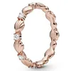 18K Rose Gold Dazzling Daisy Meadow Stackbar ring för P 925 Sterling Silver Designer Rings set med Original Box5620928