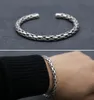 Bangle Puur Zilver 925 Twisted Cord Weave Mannen Vrouwen Vintage 6mm Band Real Sterling Handmande CraftBangleBangle Raym22