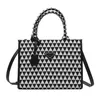 Purse 2023 new Embroidered Tote Bag Canvas triangle Tote zither score bag hand-held sling one Shoulder Messenger Bag