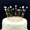 Partihandel Party Decoration Crown Cake Topper Birthday Pearl Tiara Wedding Baby Shower BBB15505