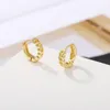 Hoop Huggie Exquisite Creative Hollowed Black Geometric Circular Luxury Zircon Earrings Women Gold Wedding Engagement Jewelry Gifthoop Kir