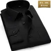 Vestido masculino camisas estilo masculino manga longa casual sarja sólida masculino camisa branca trabalho formal escritório masculino camisa masculina4xl