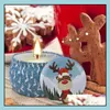 Świece Dekor Domowe ogród Świąteczny zapach Dekoracja Święty Święty Święto Snowman Cones Bezdomny Aroma Wedding Pa Dhja0