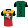 Camisetas masculinas Lituânia Custom tshirts lietva nação bandeira amante camise