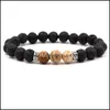 Kralen strengen 7 chakra's natuursteen kralen armband lava ronde kralen armbanden genezende energie yoga voor m baby dhhqf