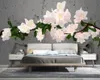 3d wallpapers mural pink flowers background wall living room bedroom sticker decoration Murals on the wallpaper rolls for walls papel de parede 3d home decor