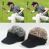 Hair Sun Visor Caps With Fake Wig Novelty Unisex Baseball Hat Sport Hats