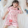 Niña niños ropa de dormir pijama conjuntos niño ropa de bebé niño patrón de fresa ropa tops pantalones cortos pijamas camisón 3-8 años 220706