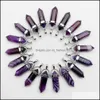 Charms Collana con pendente in agata a righe viola blu rosa per realizzare gioielli Pendum Accessorie Mjfashion Drop Delivery Dhng4