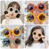 Summer Children Cute Acrylic Flower Outdoor Sun Protection Sunglasses Baby Girls Classic Kids Boy UV400 220705