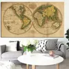 Vintage Earth World Harita Tuval Boyama Poster Retro Globe Haritalar Ofis Odası için Tuval Üzerinde Yazdır Duvar Sanat Resmi Cuadros Dekor