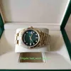With Box Papers U1F Maker Mens Watches 41mm Day-Date 28238 Diamond Green Dial 18k Gold Sapphire Asia 2813 Movement Mechanical Auto196P
