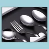 Spoons Flatware Kitchen Dining Bar Home Garden Ll Stainless Steel Bend Creative Curved Handle Cutlery Bent Fork Spoon Ta Dhxtv