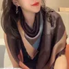 High-end Women's cashmere scarf fashion soft knitting cashmere brand scarves top designer business casual women's scarfs 140x140cm