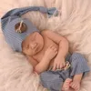 2 pièces nouveau-né pographie accessoires vêtements bébé pantalon longue queue noeud chapeau ensemble pantalon tricoté bonnets casquette kit pour nourrissons T220727