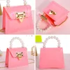 Girls Handbags Princess Crossbody Shoulder Pearl Handle PU Bag Girls Purse