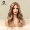 Style gradient golden long curly wigs high temperature silk synthetic fiber material daily application 220527