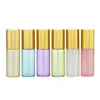 100pcs/lote 3ml 5ml 10ml portátil colorido perfume essencial perfume grosso garrafas de rolos de viagem garrafa de rollerball recarregável