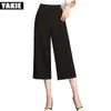 Szerokie nogi spodni Capris kobiety plus size szyfonowe spodnie Kobieta białe czarne lato Nowy pantalon femme mujer xxxl 210412