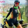 Cafete Женщины с длинным рукавом велосипедный костюм для воздушного костюма для дышащей рубашки триатлон Шорты Профессионал 220726