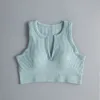 Gym Seamless Yoga Crop Tops för kvinnor som andas snabb torr sport sexig ärmlös fitness väst tshirts t011