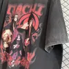 男性はTシャツアニメマンガ漫画プリントヴィンテージシャツ特大の苦しめられたEES ops harajuku Summer Shirt 220610